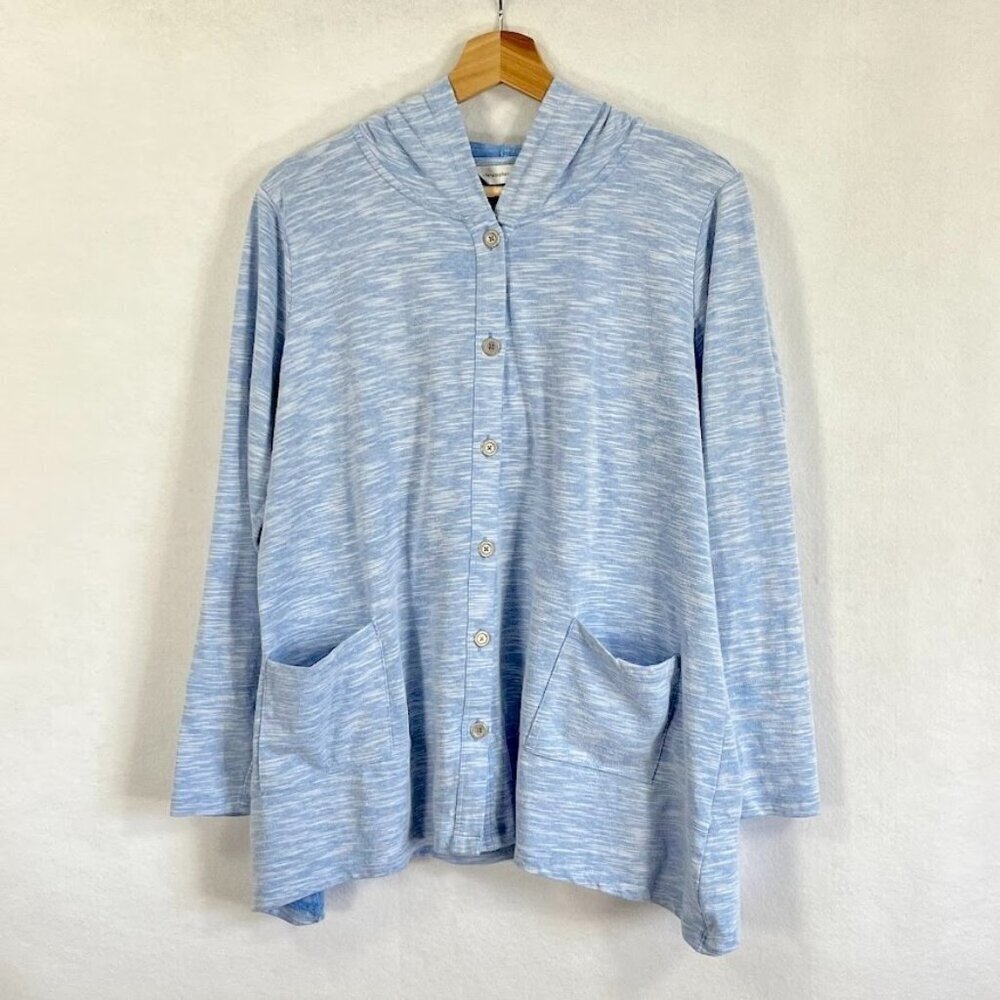 Christopher & Banks Button Up Hooded Cardigan Soft Leisure Grandma Core Comfy S